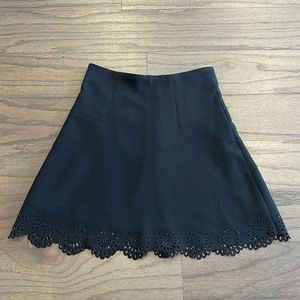 NWT LOFT Petite Black Lasercut Skirt - Size 00P